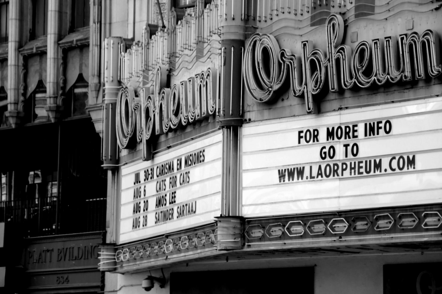 the orpheum theatre reader board